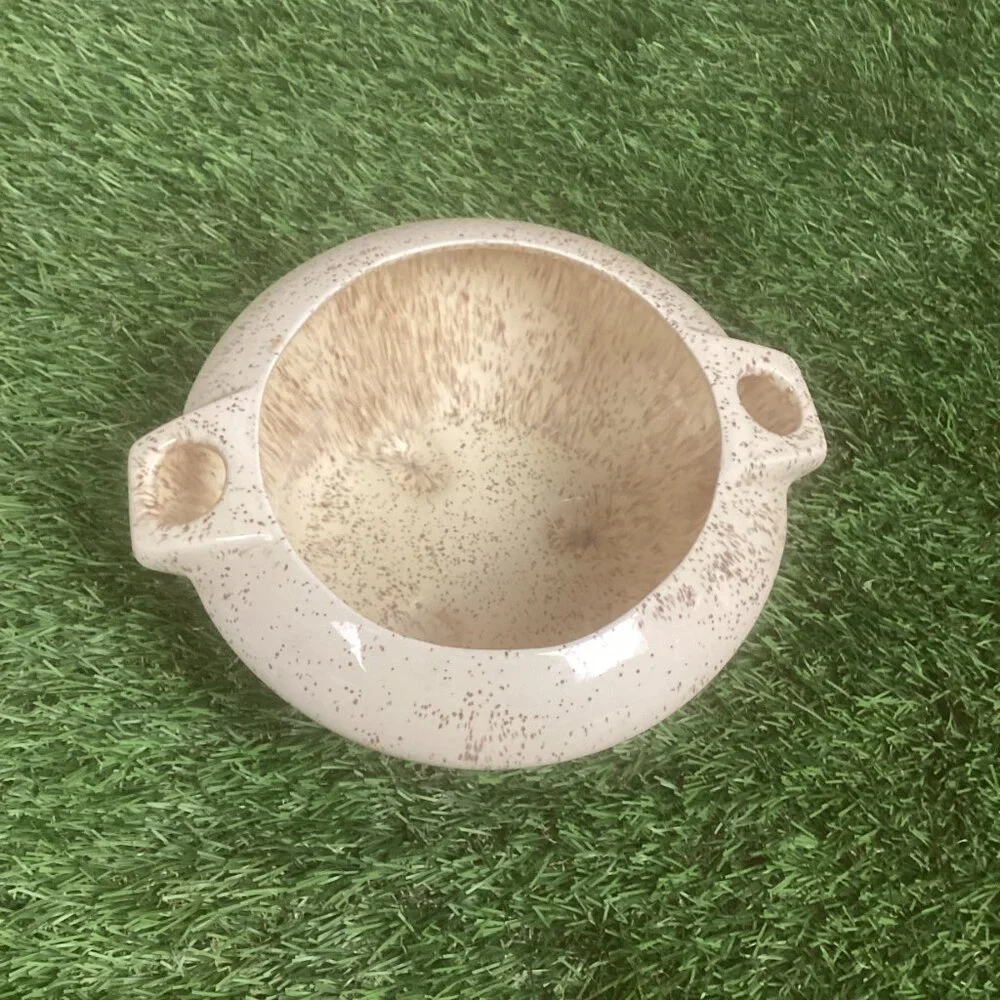 Vintage Ceramic Vase Cream Specks Planter